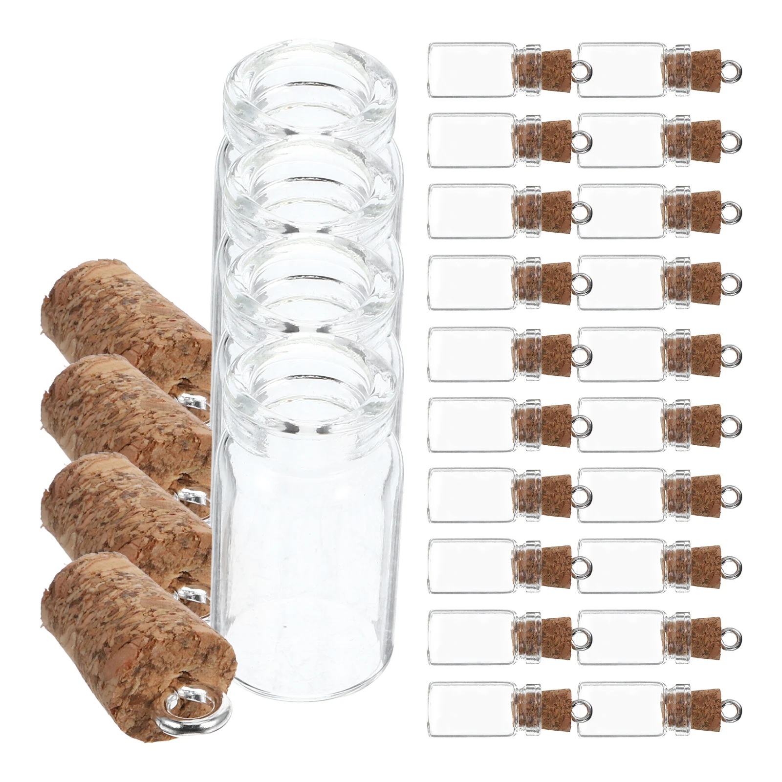 

50Pcs Mini Glass Wish Jars Clear 1.5ml Bottles with Cork Plugs for DIY Necklaces Wedding Message Gifts Mini Wish Bottle