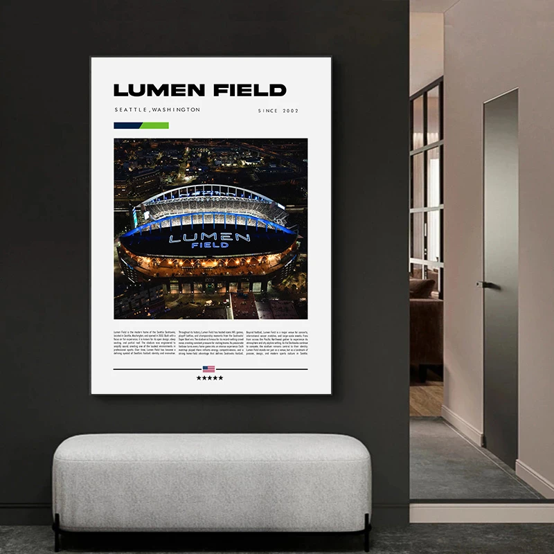 Arrowhead Gillette Lucas Soldier Field Stadium Series Modern Football Canvas Print Wall Art Man Cave Home Decor Unframed Gift