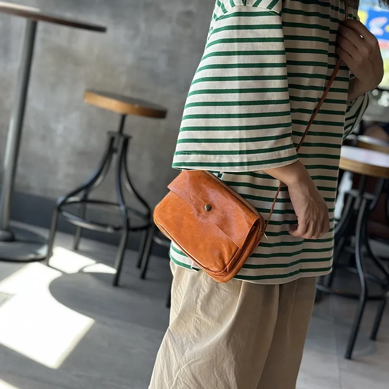 Johnature Casual Women Summer Mini Bag 2024 New Real Leather Simple Solid Color Versatile Small Shoulder & Crossbody Bags