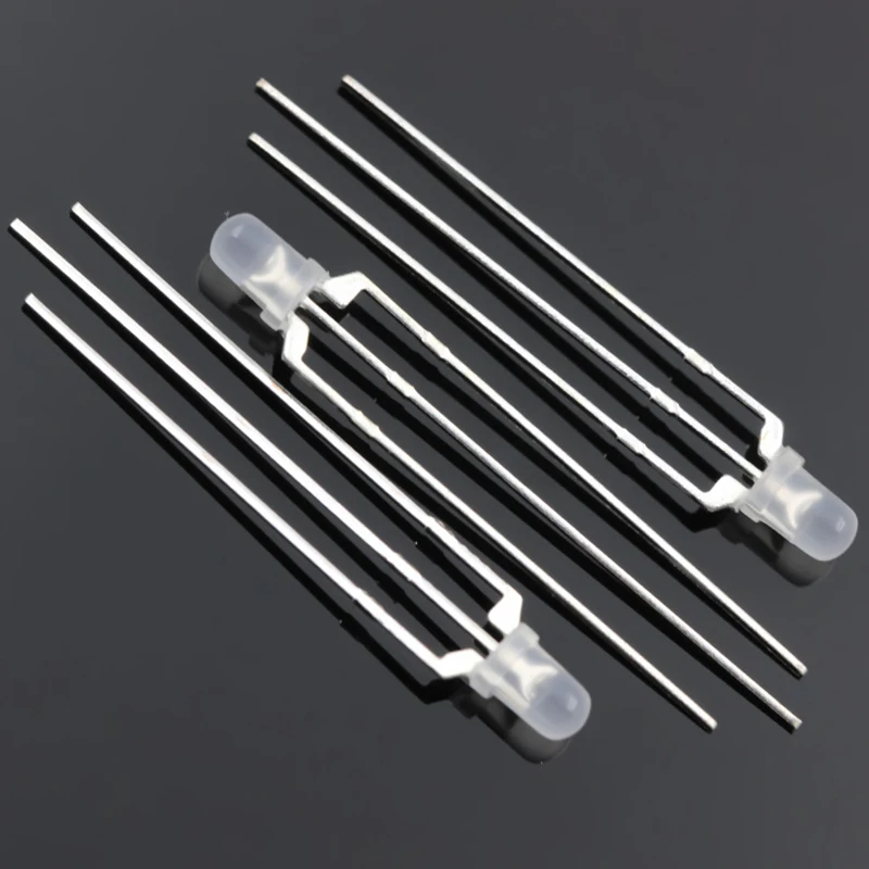 F3 3mm Dual Color Foggy Light Emitting Diode LED 3 Pin Bi-color Red Green Blue Common Cathode Anode In-line Lighting Beads