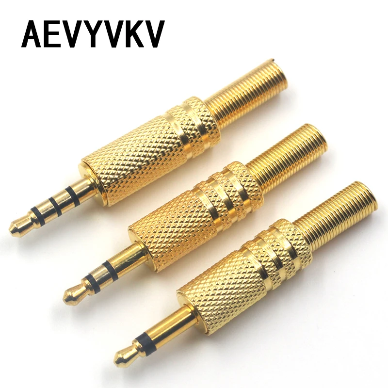 3.5mm TRS 2 3 4 Pole Audio Jack Replacement Stereo Headphone Repair Male Plug 3.5mm 1/8″ Stereo Audio Connectors Soldering Cable