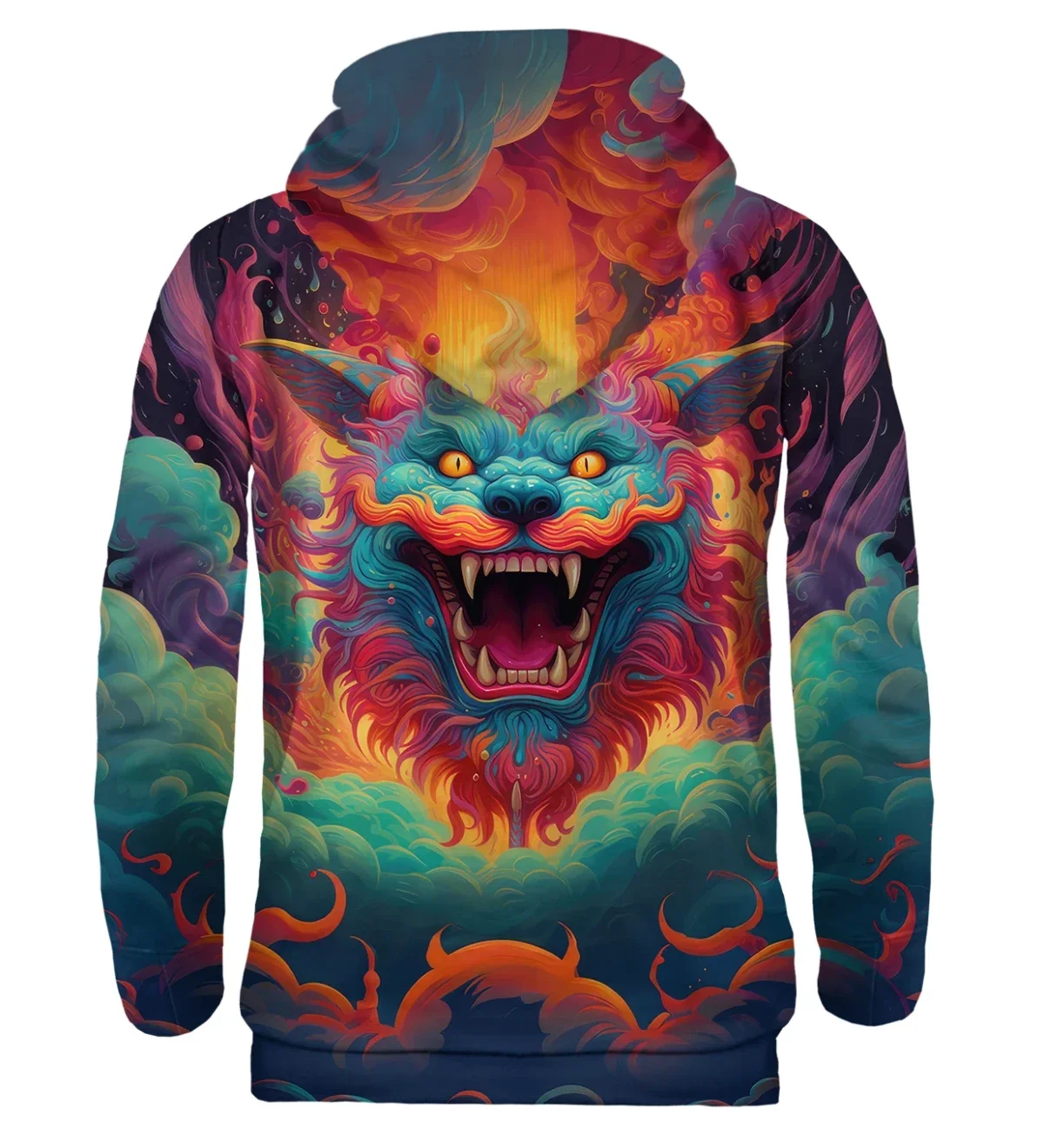 Energetic Wolf Demon Autumn and Winter Long Fashion Unisex 3D Digital Print Hoodie Casual Elegant Hoodie