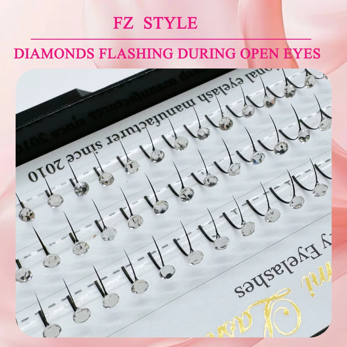 도미 3D 믹스 컬러 글리터 다이아몬드 옹 브르 속눈썹 연장 다채로운 빛나는 개별 속눈썹 가짜 속눈썹 한국 메이크업 도구