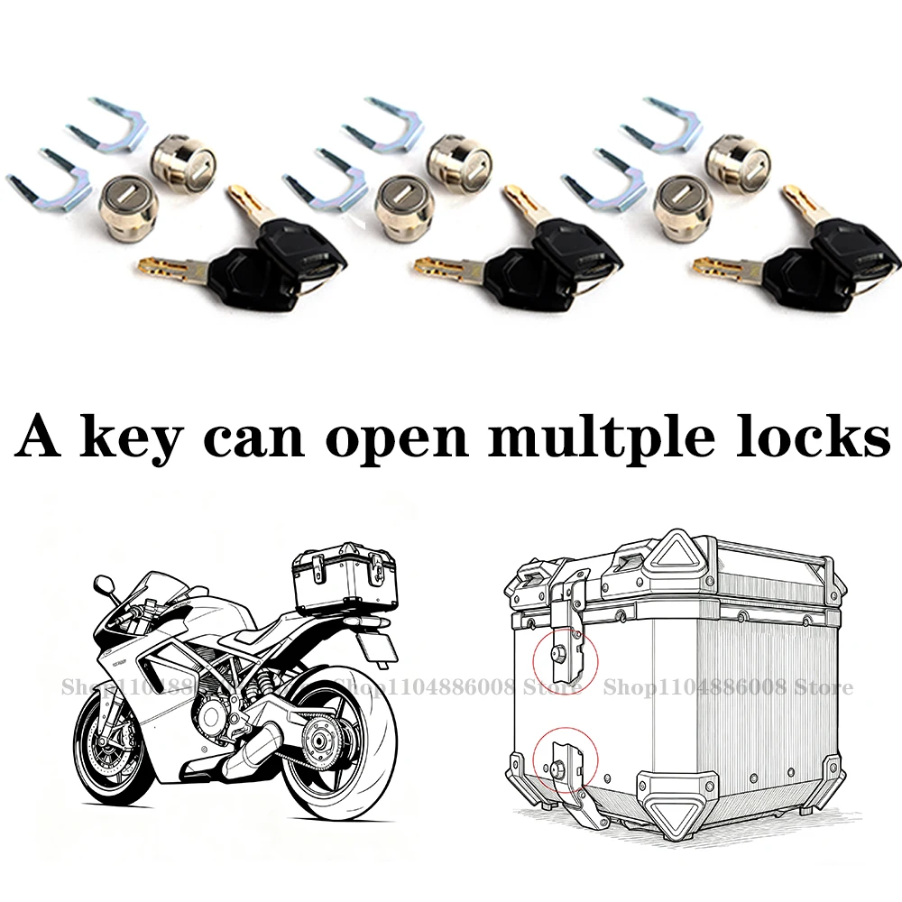 

28L 36L 38L 45L 55L 65L 80L 100L Motorcycle Luggage Trunk Top 38L Box Side Case Storage Toolbox Key Lock Replacement Accessories