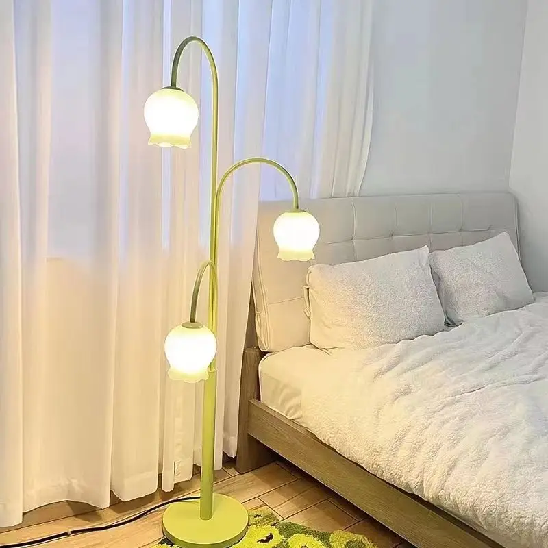 Moderne Bloem Vloerlamp Nordic Bell Orchidee Vloerlamp Voor Woonkamer Slaapkamer Hoek Decor Creativce Bed Verlichtingsarmaturen