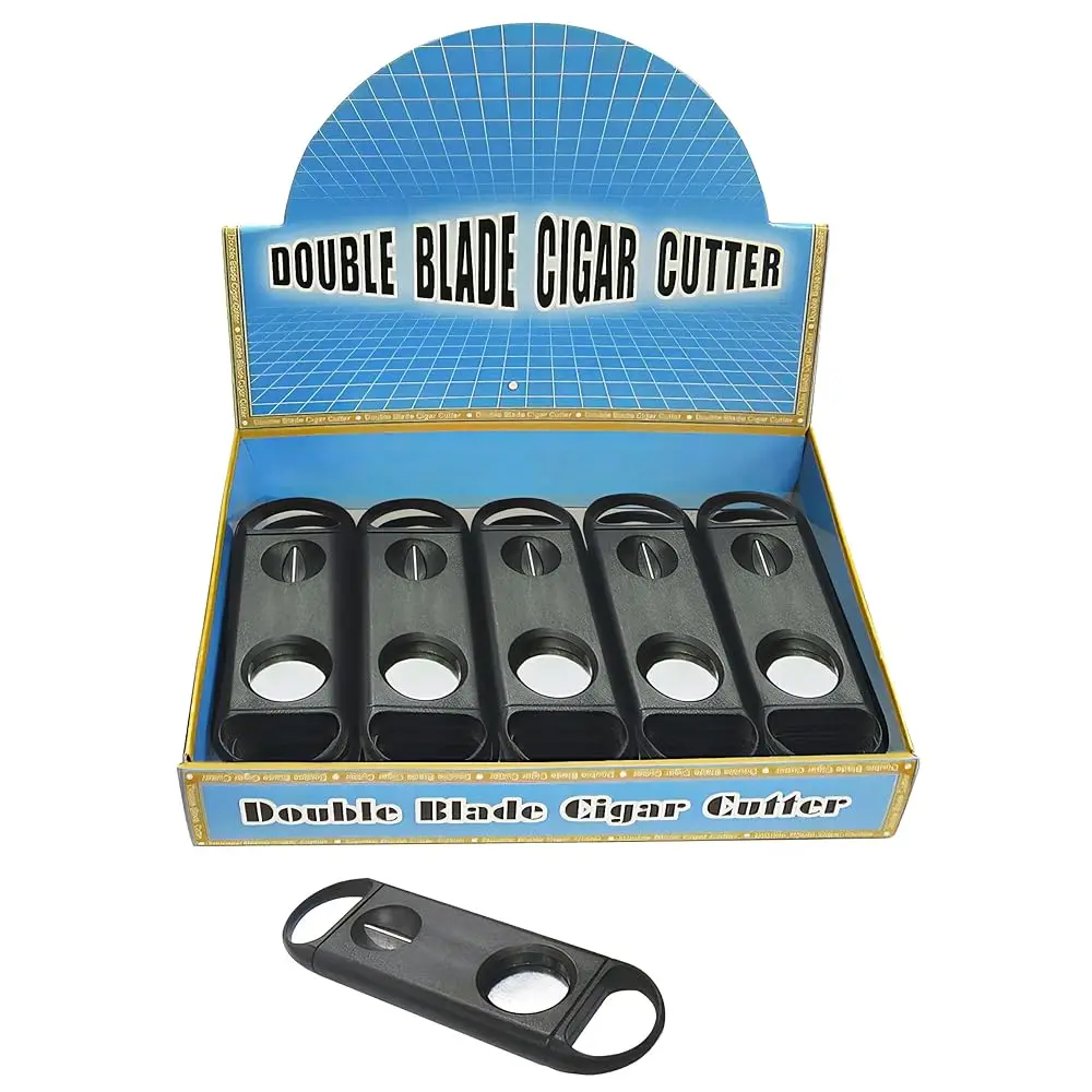 

Free ShippingPlastic Guillotine & V-Cut Combo Cigar Cutters - 24 Pack (Display Box) - up to 54/50 Ring Gauge