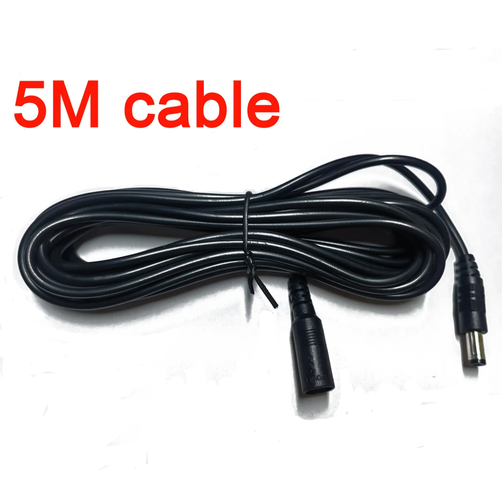 

5M Power Extension Cord Male to Female 5.5*2.1mm Adapter Cable for DC 12V External Plug Extend Wire for Electronics