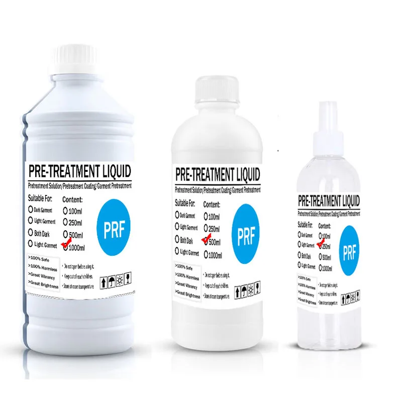 텍스타일 안료 잉크 코팅용 스프레이 DTG 잉크 전처리액, 인쇄 전 DTG 프린터용, 밝은 색상 및 어두운 색상 모두 사용 가능