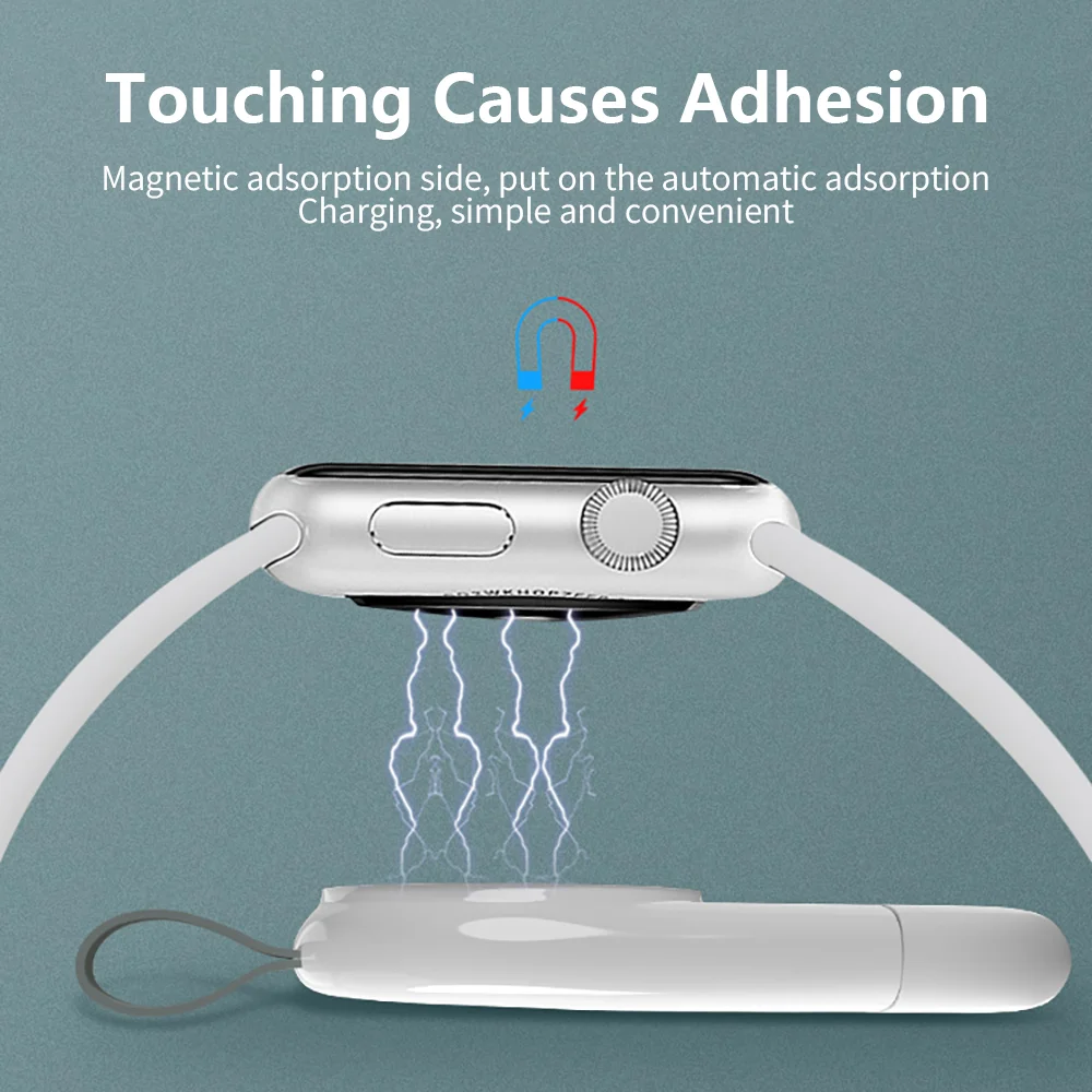 For Apple Watch Magnetic Wireless Fast Charger Portable USB A Type C Cable Convert Mini Charging Pad For iWatch Series 8 7 6 5 4
