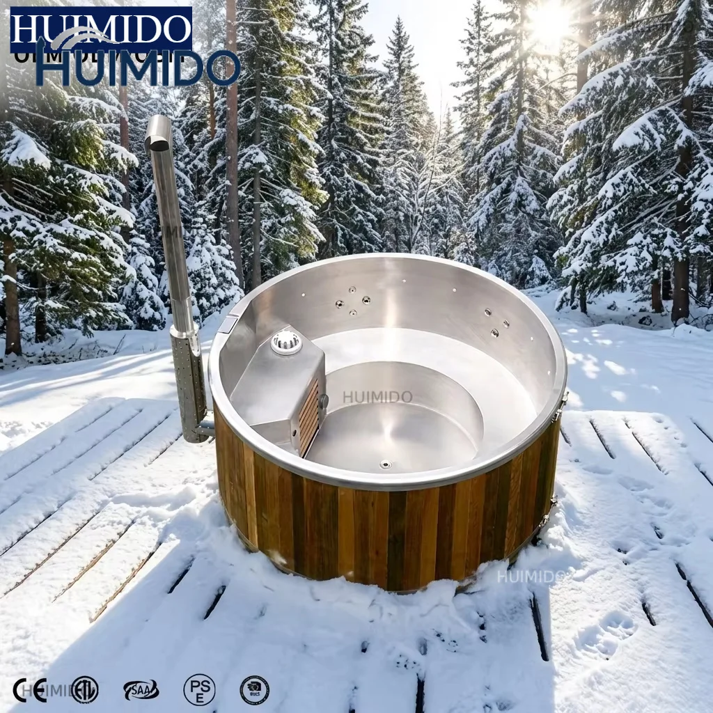 Cedar Shelf Cedar  Combination Sauna and  Set Outdoor Wood Burning Hot Tub Set - view 2