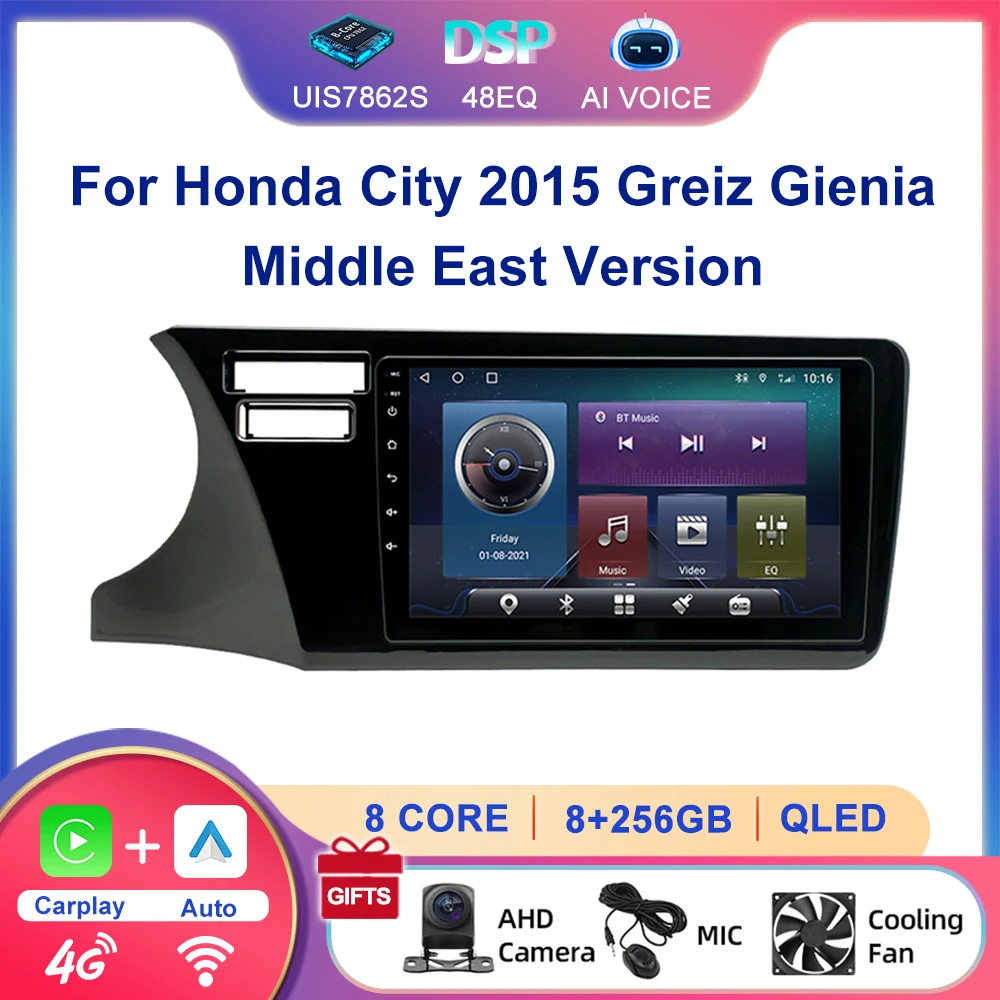 4G 9 Inch Android Radio For Honda City Middle East Version 2015 Greiz Gienia Car Multimedia Video Player Navigation Stereo GPS