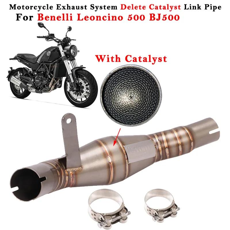 

For Benelli Leoncino 500 BJ500 Motorcycle Exhaust Escape Modified Muffler Middle Link Pipe With Catalyst