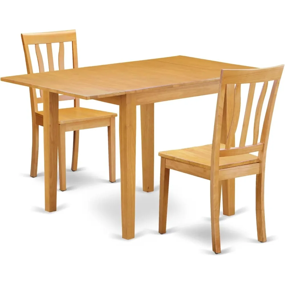 

Dining Room Furniture Set Contains A Rectangle Dining Table With Dropleaf And 2 Wood Seat Chairs
