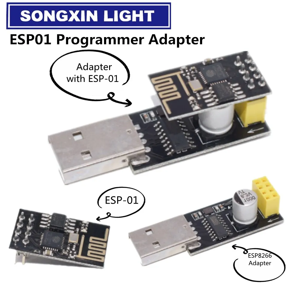 ESP01 Programmer Adapter UART ESP-01 Adaptater ESP8266 CH340G USB to ESP8266 Serial Wireless Wifi Developent Board Module