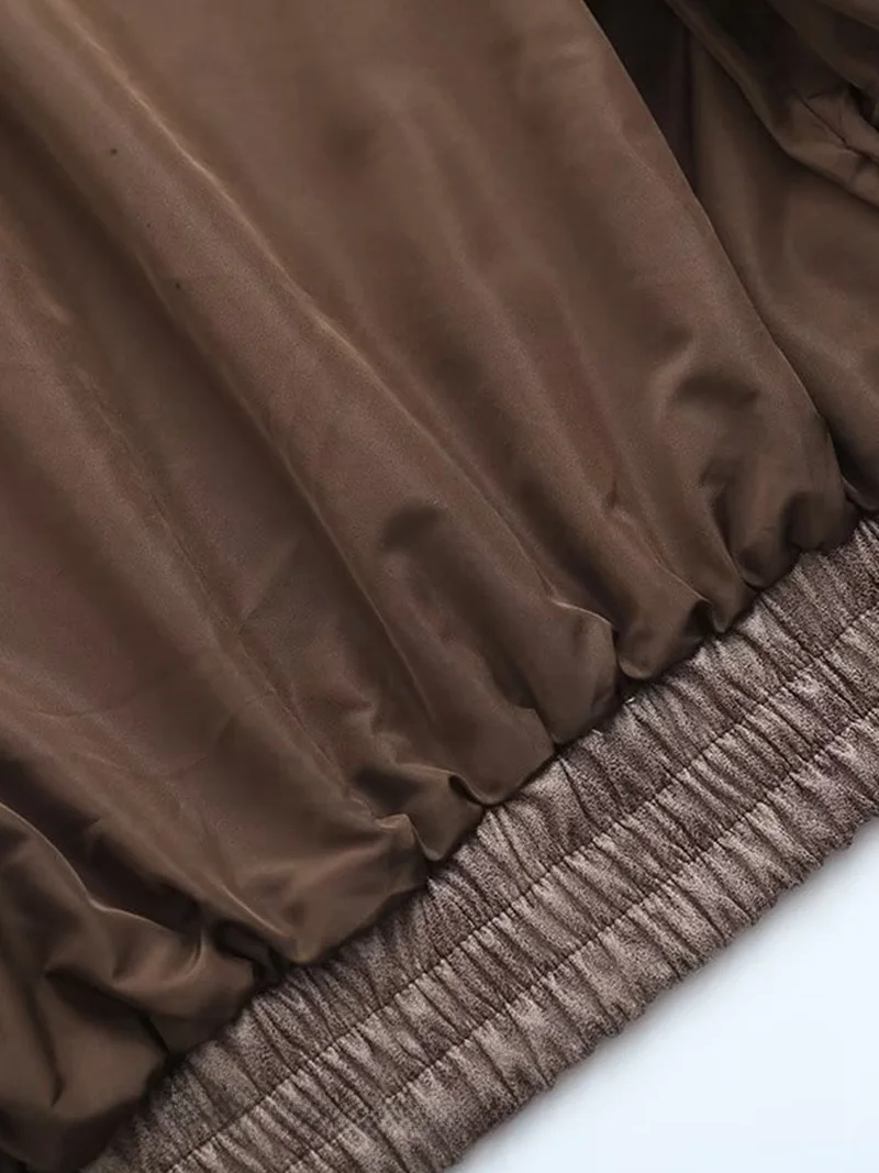 American Sle Loose Fit Pelle Jaet Cappotto da volo vintage in pelle scamosciata da strada da donna Capispalla casual Cerniera lunga Sve