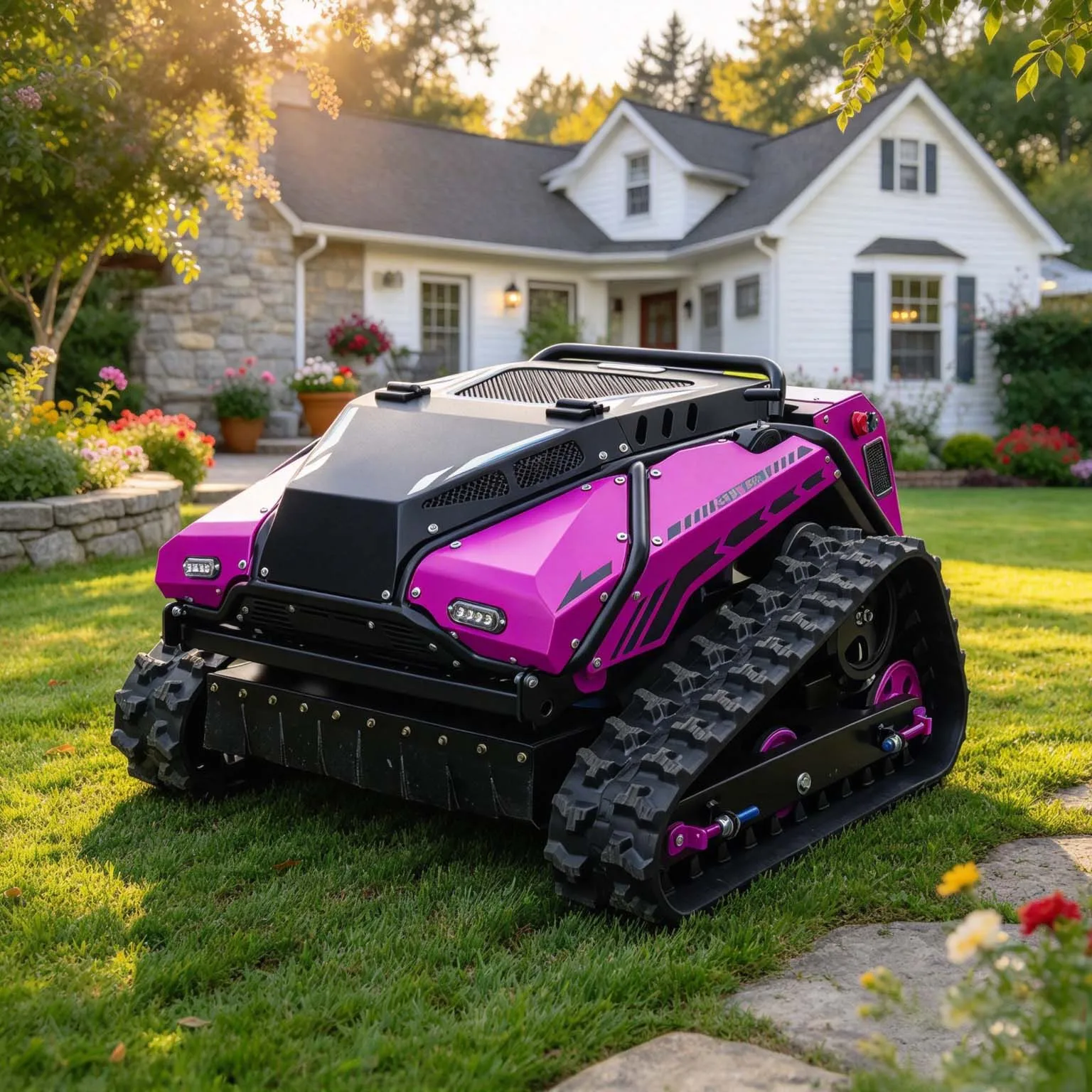 SAAO SAG-600 Tracked Remote Control Slope Mower with Steel Protective Frame for Embankments Hills and Vineyards