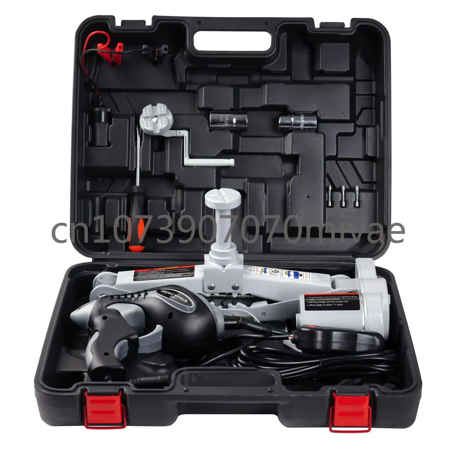 OEM Professional Portable High Quality 3 Ton Dc12v 3t 12v Durable Electric Screw Scissor Car Jack Set with Impact Wrench Set