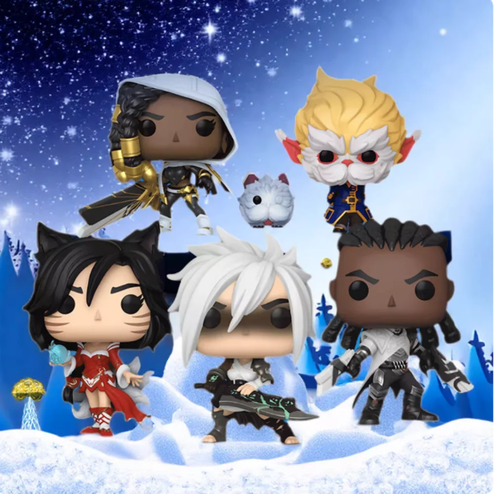 

League of Legends Action Figure Funko Pop LOL AHRI#1041 Model Ornaments Toys RIVEN#1040 VIEGO#1044 Desktop Decoration Gift