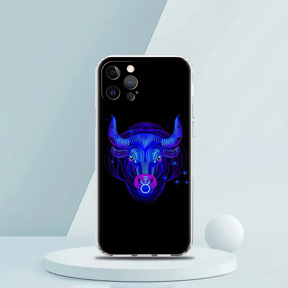 Zodiac Sign Transparent Phone Case Cover for iPhone 16 15 14 13 12 11 Pro Max XR 8 7 Plus XS Max Shockproof Luxury Shell Fundas