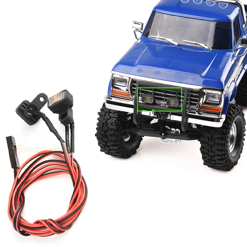 GRC Front Bumper Square Spotlight Voltage 5v for 1/18 RC Crawler TRX4-M Chevrolet K10 Defender Bronco Upgrade Parts