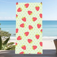 Strawberries Microfiber Beach Towel Large Microfiber Ultra-Soft Quick Dry Bath Towels For Swimming Yoga Lightweight Travel