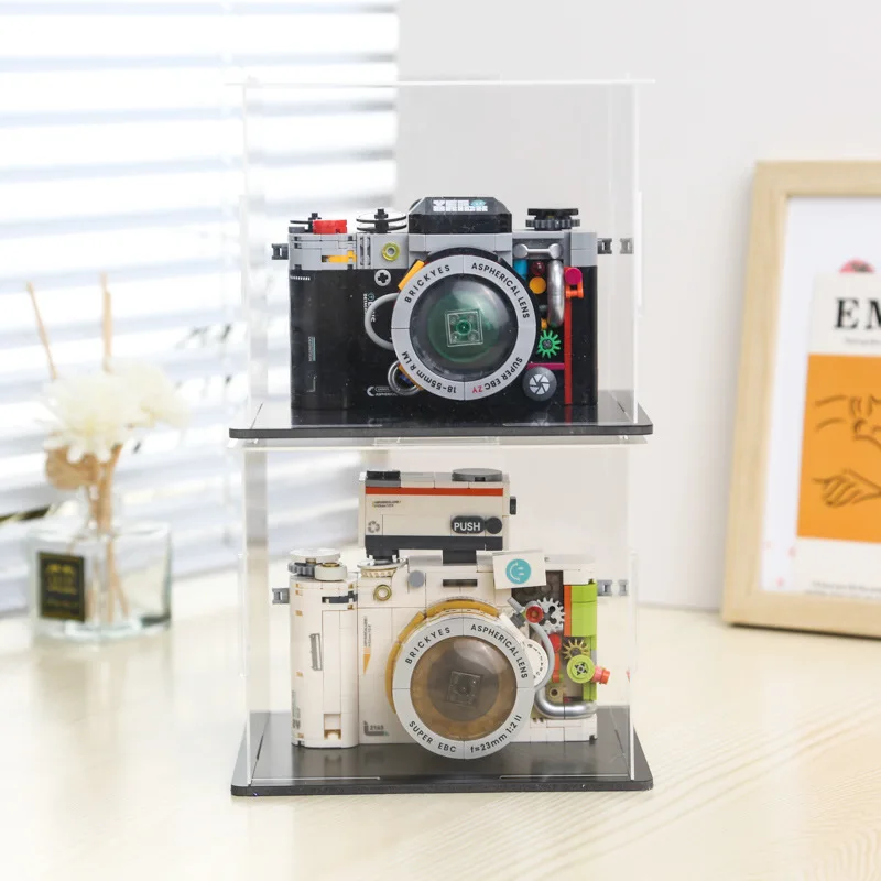 

Retro Camera Micro Assembled Building Blocks Set Creative DIY Model Kit Collectible Educational Leisure Toys For Adult Kids Gift