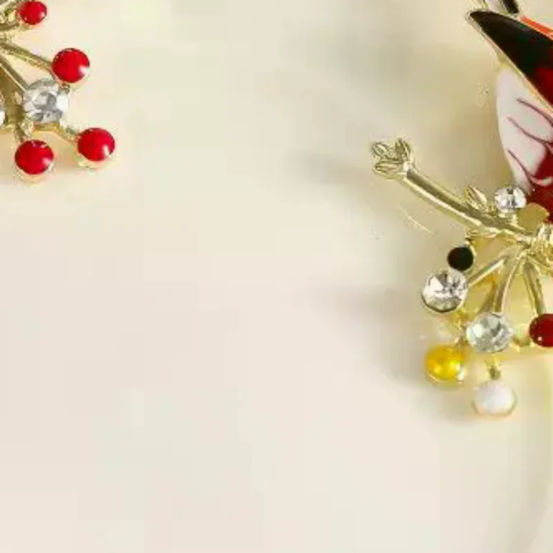 1Pcs Unisex Animal Pins Luxury Enamel Branch Bird Brooches For Women Casual Party Jewelry Accessories Gifts Decoration