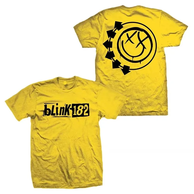 Blink 182 T-Shirt mit Grafikmotiv „Dripping Face“, aus Baumwolle, für Herren und Damen, im Streetwear-Stil. – Detail 3