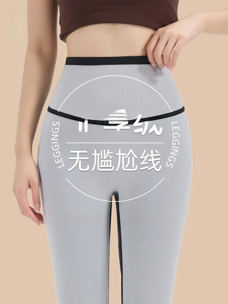 

Брюки для йоги Thiened Fce, женские леггинсы с высокой талией, без катышков, теплые утягивающие, не объемные базовые многослойные брюки, высокая эластичность