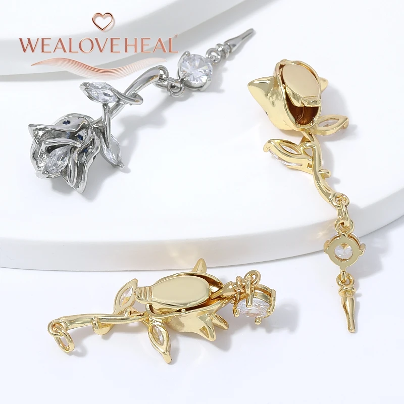 18K vergoldeter Messing-Rosenblüten-Verschluss mit Mikro-Pavé-Zirkonia für DIY-Perlenarmband- und Halsketten-Schmuckherstellungszubehör – Detail 17