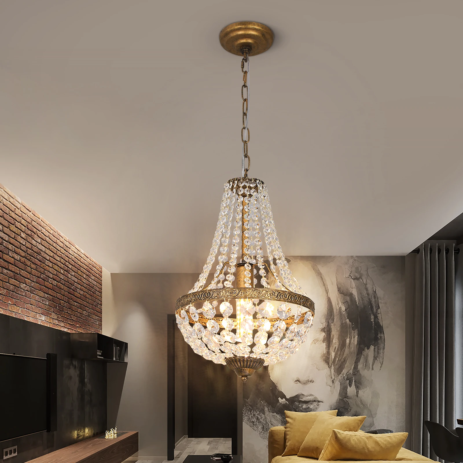 

Crystal Modern Led Pendant Lights For Living Room Dining Ceiling Chandelier Luxury Lusters Stainless Steel Home Lighting Fixture