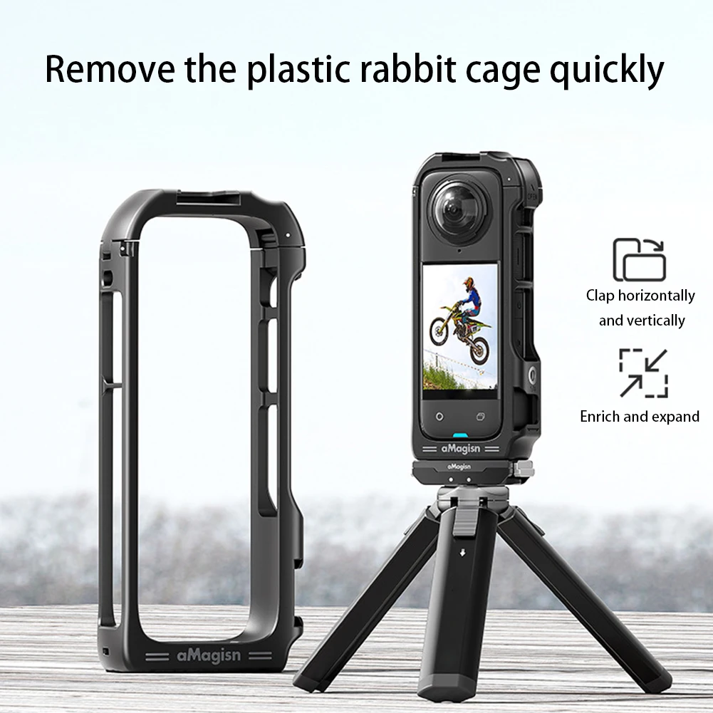 ل Insta360 X4 توسيع قوس الحذاء البارد وخيوط 1/4 بوصة جبل المغناطيسي الإفراج السريع لملحقات كاميرا Insta 360X4