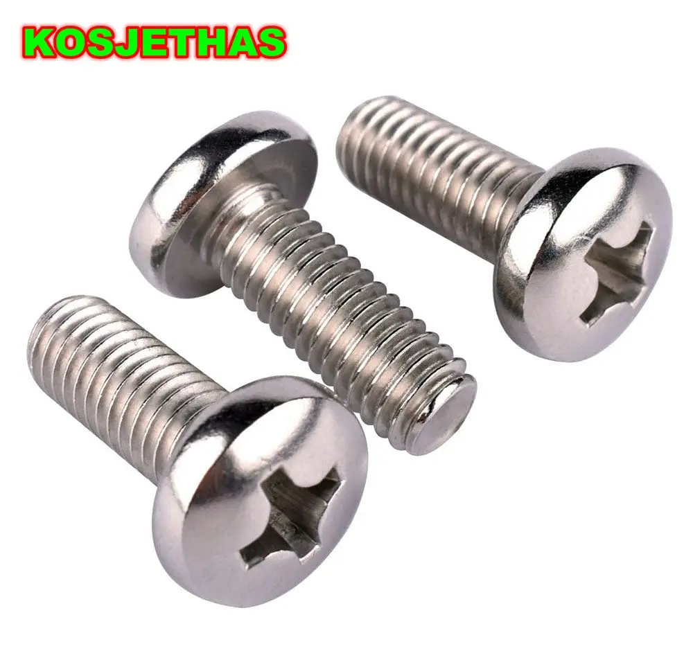 KOSJETHAS 5pcs Coarse Thread UNC 4-40 6-32 8-32 10-24 1/4-20 Phillips Pan Head Flat Countersunk Machine Screw 304Stainless Steel