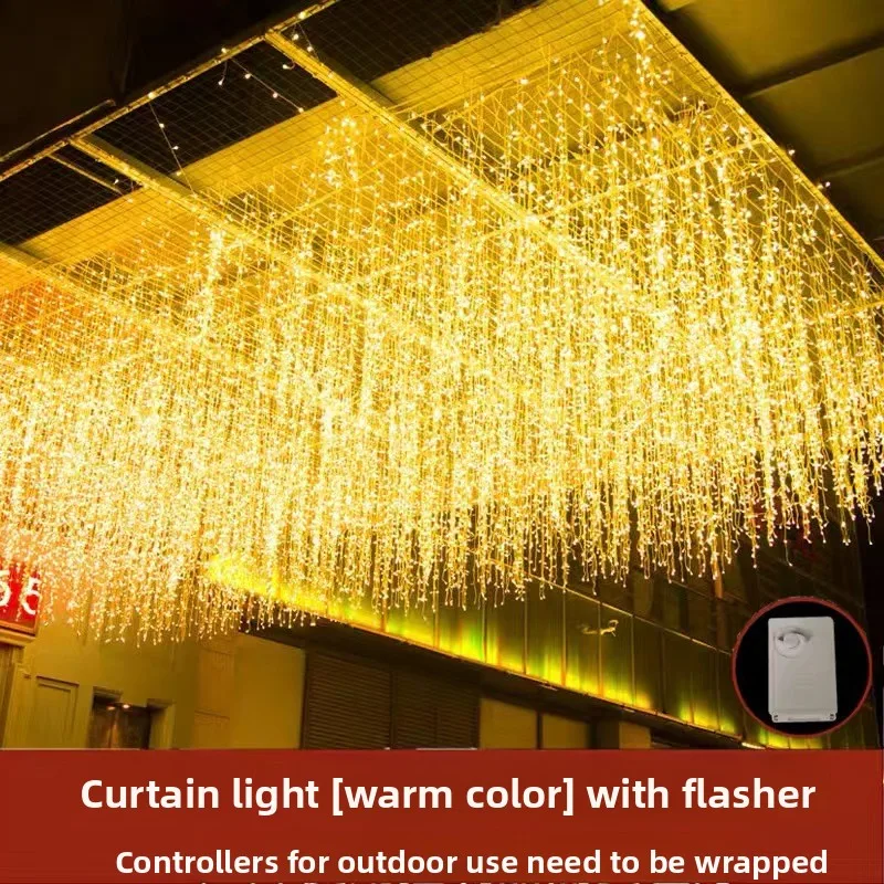 LED Ice Strip Waterfall Light String Outdoor Waterproof Star Light Garden courtyard festival starry sky decorative lights