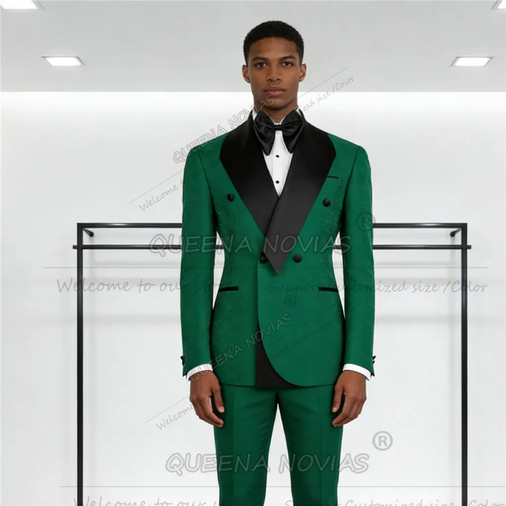 

Мужской смокинг уникального дизайна для свадьбы: двубортный пиджак и брюки, комплект из 2 предметов, смокинг для жениха, индивидуальный пошив, мужской наряд для банкета 2026