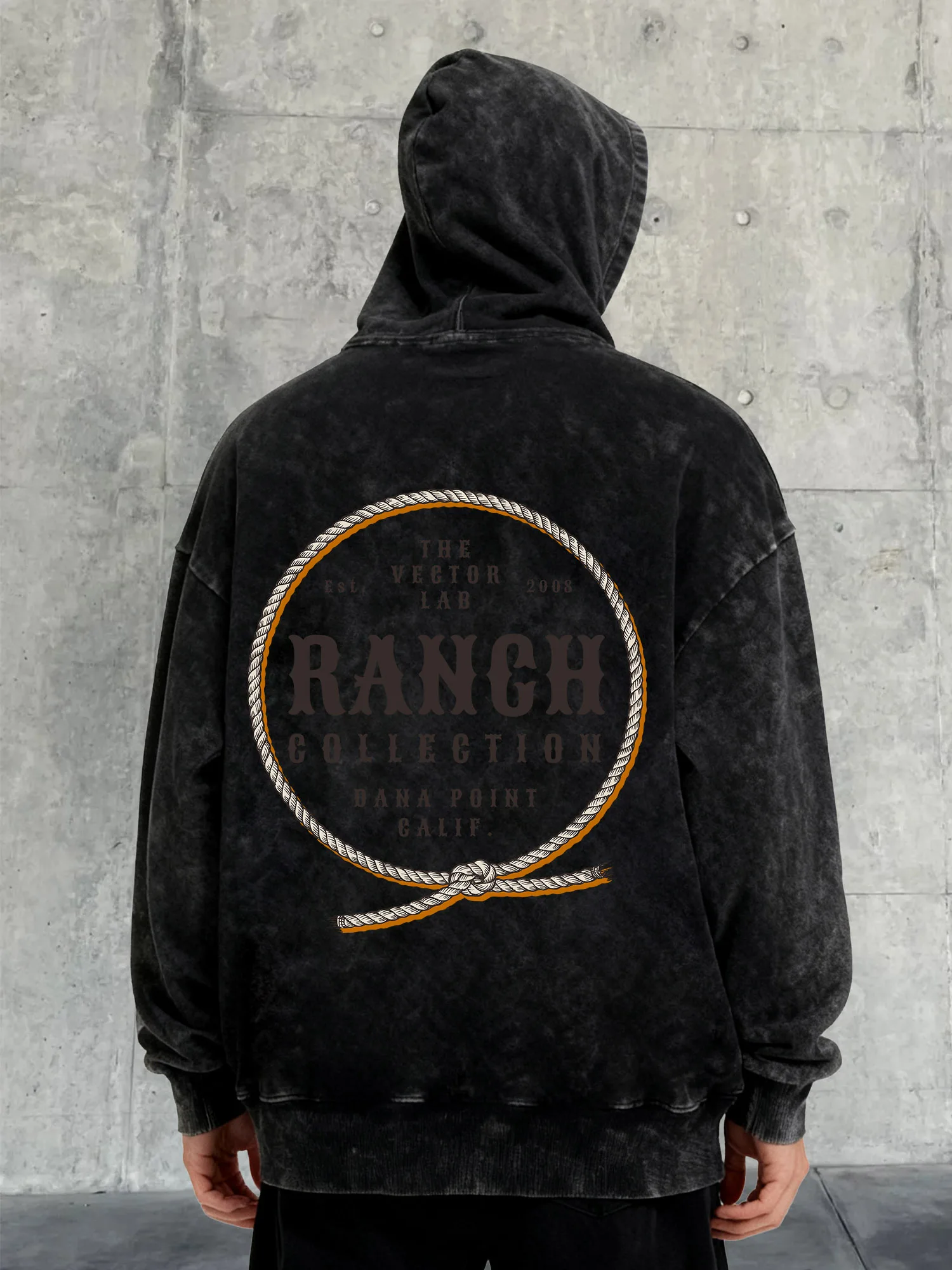 مجموعة Ranch Man 400 جرام ذات قلنسوة ثقيلة الوزن مغسولة بكتف منسدل