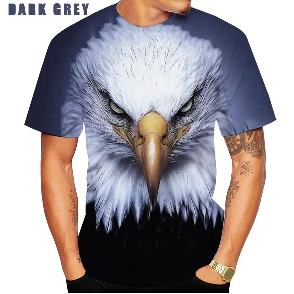 3d T Shirt Animal Eagle Pattern Print T-Shirt Cool Personality T Shirt Short Men Casual Round Neck Short Sleeves Sport Tops