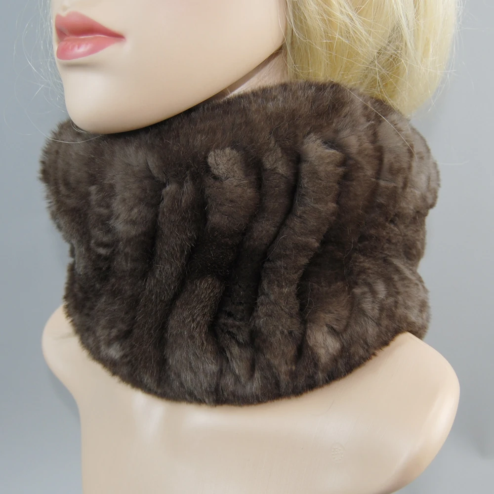 2024 Hot Sale Women Hairband Headband Knitted Real Rex Rabbit Fur Scarves Headbands For Girls Neck Warmer Scarf Natural Fur Ring