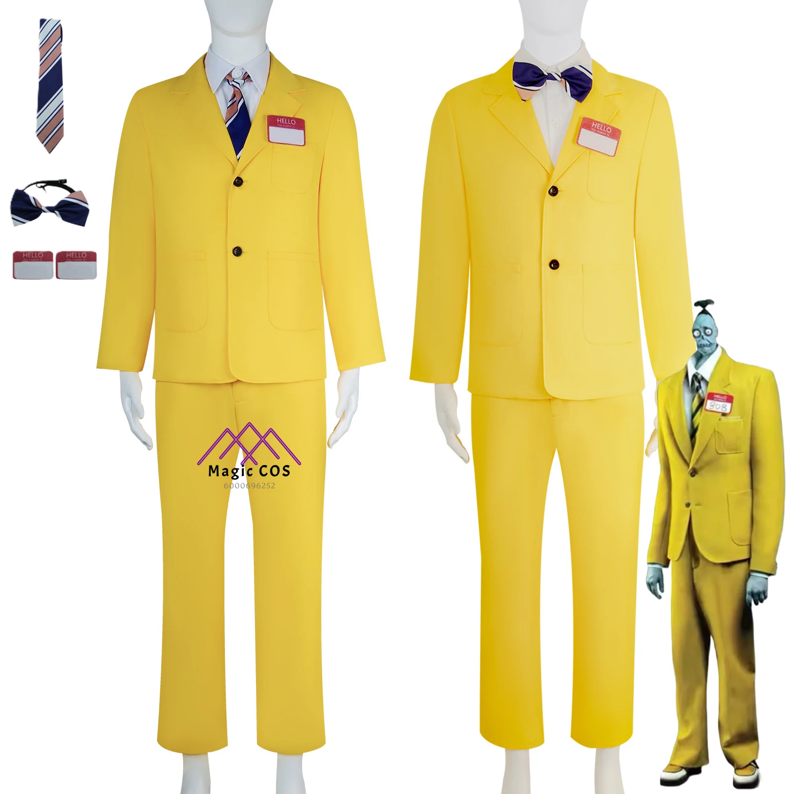 

New Movie BOB Cosplay Costume for Men Women BOB Anime Yellow Suit Uniform Outfit Halloween Carnival Suit Comic-Con Clothes