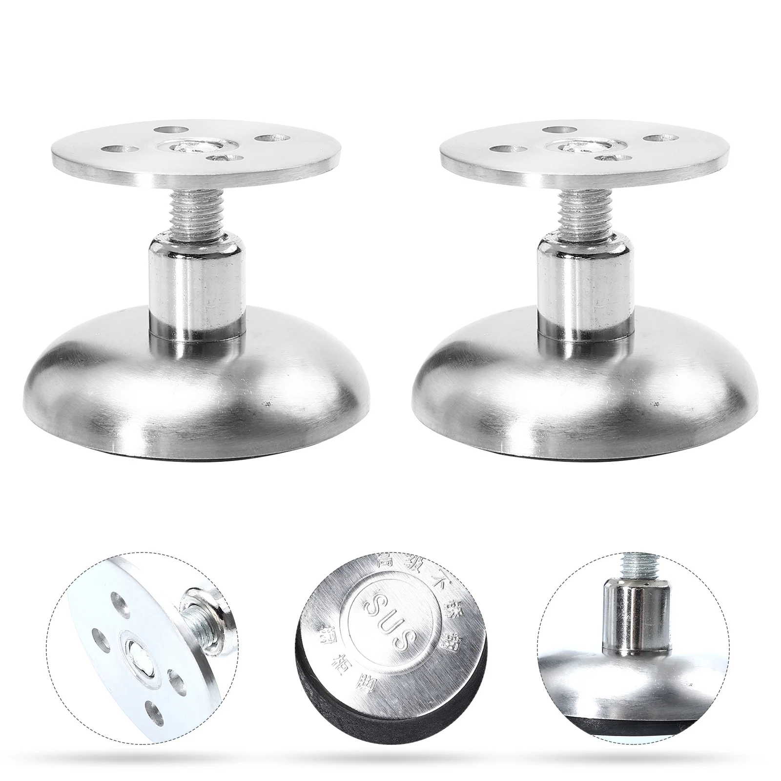 1Set Stainless Steel Cabinet Furniture Adjustable Legs Sofa Legs Height Adjustable Table Support Replacement Replacement