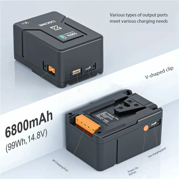 6800mAh 99Wh ZGCINE ZG-V99 V50 V160 Mount Battery V-Lock Lithium Battery Auxiliary battery 파워뱅크 for Type-C Cameras Phones Video
