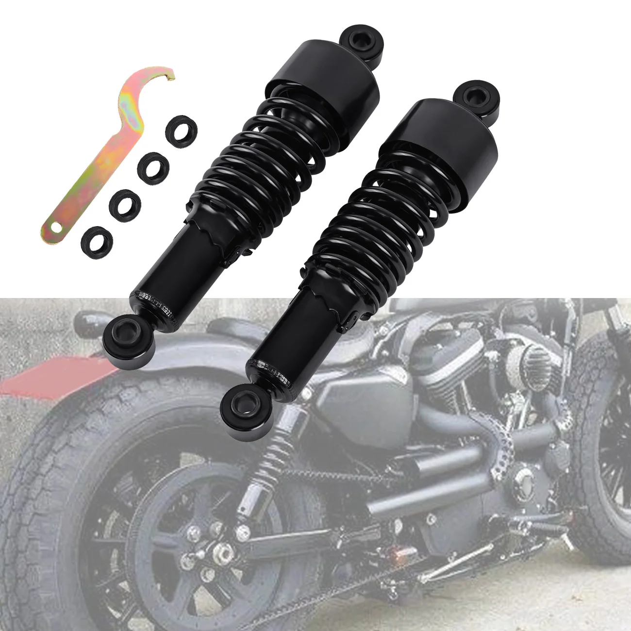 Samger 2 pz moto 267mm ammortizzatore posteriore ammortizzatori regolabili molla per Harley Sportster 883 XL883 1200 nero 10.5 pollici