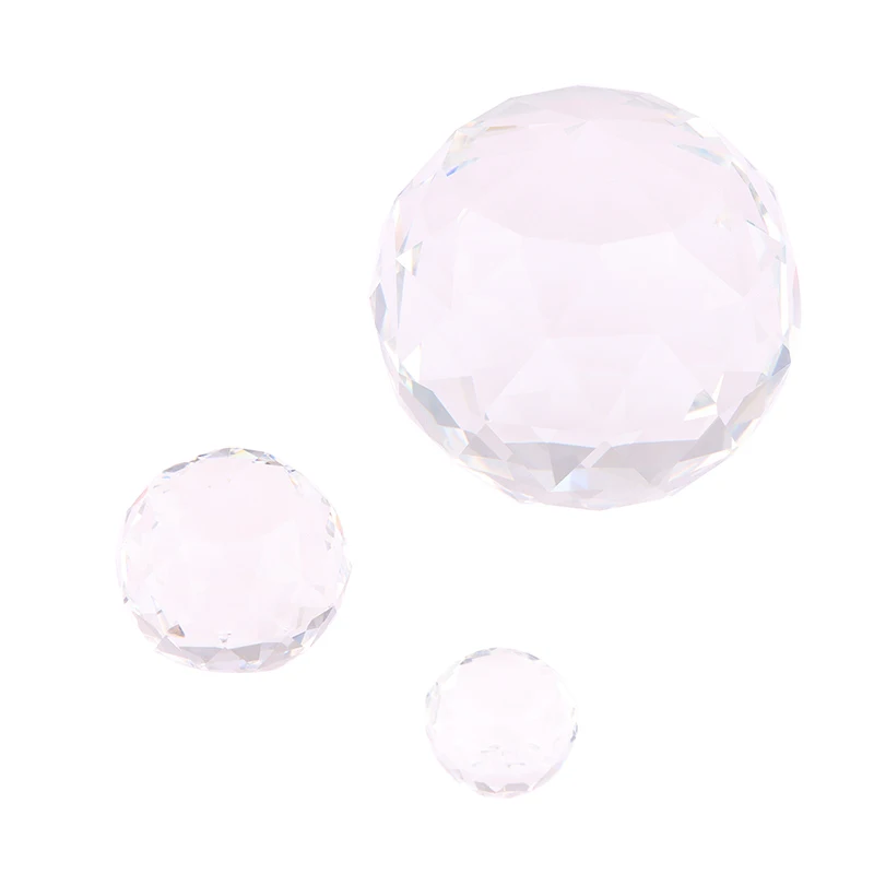 15mm 25mm Clear Crystal Hanging Ball Glass Prism Sun Cather Faceted Balls For Chandeliers Part Home Wedding Decoration