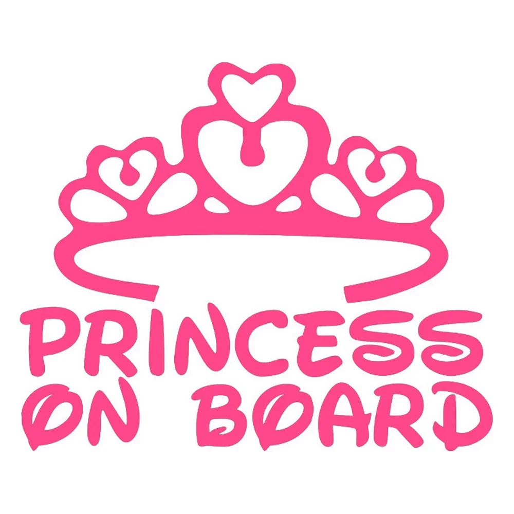 Princess On Board Car Sticker Baby Kids Girl Pink Funny Sticker on Car Decal Vinyl Car Sticker 3D Car Styling Stickers and Decal - view 2
