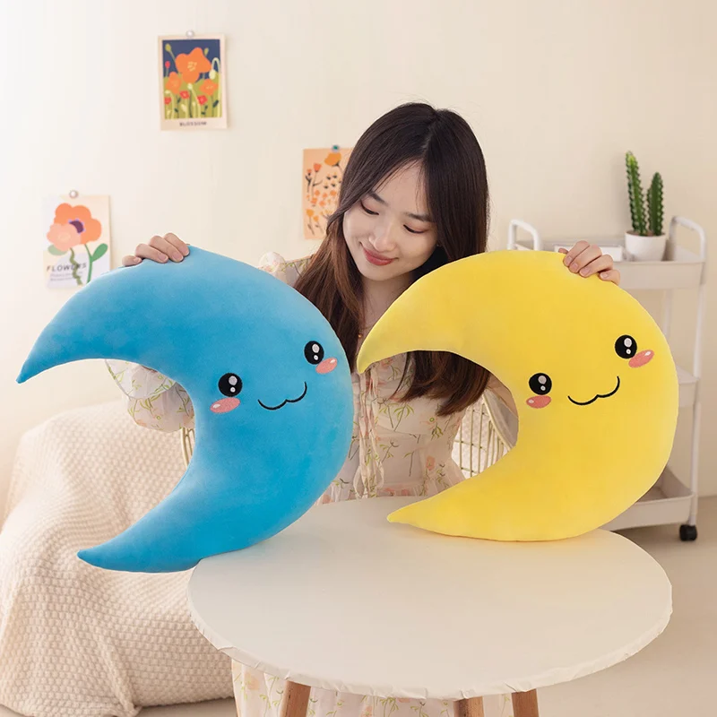 

INS Cartoon Moon Plush Pillow Toy Cute Stuffed Plushies Cushion Home Sofa Decor Anime Soft Kids Toys for Girls Kawaii Room Decor