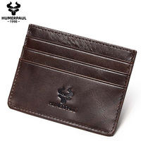 100% Genuine Leather Thin Card Wallet For Men Business Portable RFID Card Slots Card Case ﻿High-Capacity Durable Card Holder