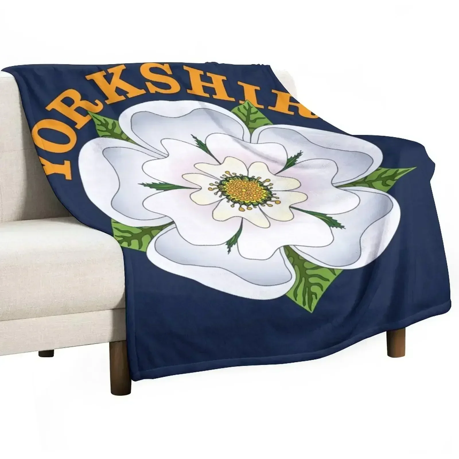 

White Rose of Yorkshire Throw Blanket All Season Lightweight Soft Blanket for Bed