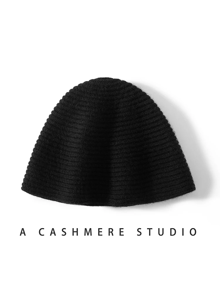 Korean Fashion Cashmere Hat For Women Autumn Winter Warm Knitted Bucket Beanie Soft New Arrival Women's winter hat Winter hat