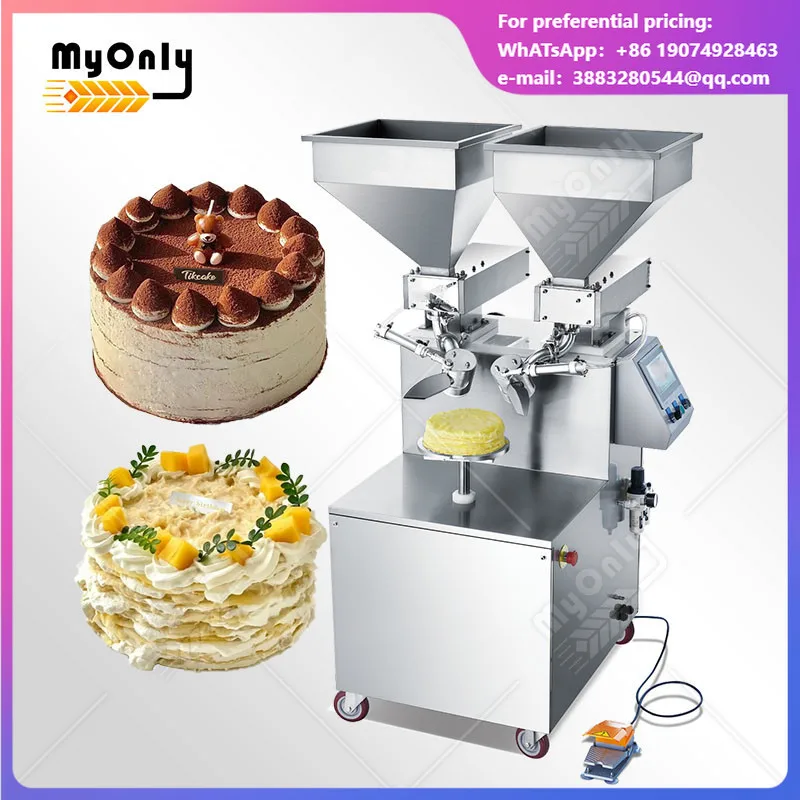 MY Round Birthday Cake Butter Icing Coating Spreading Machine Cake Bread Cream Decoration Daubing Machine