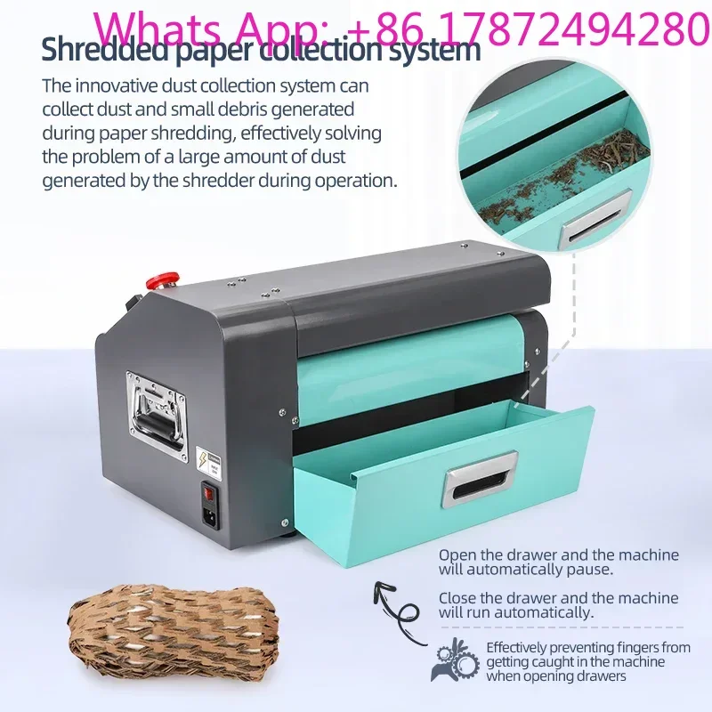 550mm Waste Paper Max 10mm Thick Carton Box Shredder Cardboard Perforator for Paper Strip Cutting